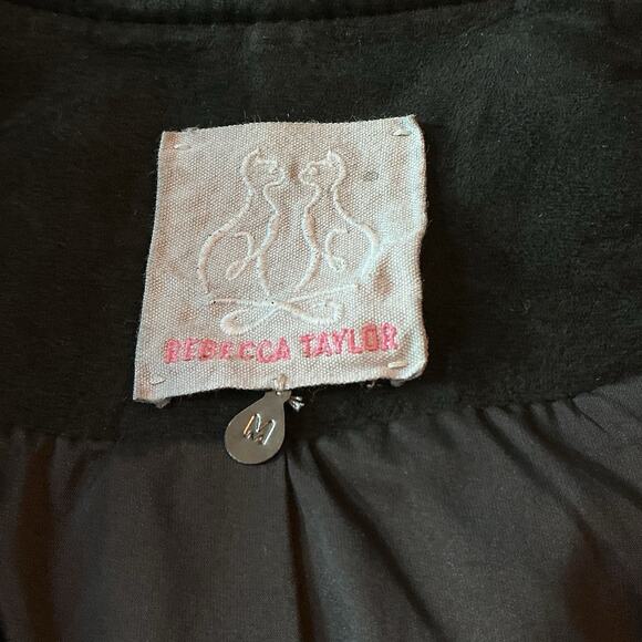 Rebecca Taylor Women’s Black Suede Asymmetrical Zippers Moto Style Vest Size M - Picture 2 of 11